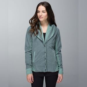 lululemon athletica Two-Tone Mint and Teal Shawl Collar Jacket